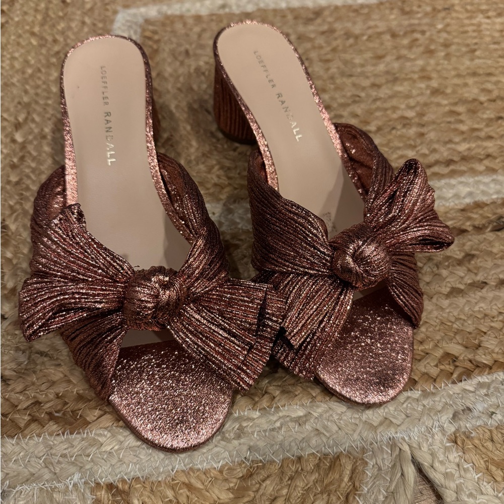 Loeffler Randall Women's Rose Gold Penny Knot Heels